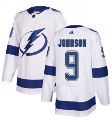 Men Adidas Tampa Bay Lightning 9 Tyler Johnson Premier White Home NHL Jersey