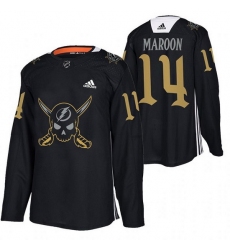 Men Tampa Bay Lightning 14 Pat Maroon Black Gasparilla Inspired Pirate Themed Warmup Stitched jersey