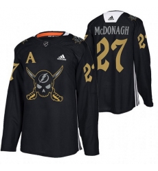 Men Tampa Bay Lightning 27 Ryan McDonagh Black Gasparilla Inspired Pirate Themed Warmup Stitched jersey