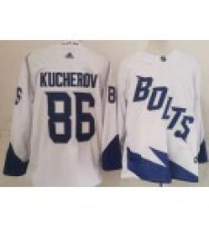 Men Tampa Bay Lightning 86 Nikita Kucherov White 2022 Stadium Series Authentic Jersey