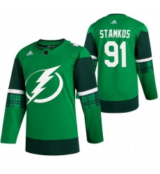Men Tampa Bay Lightning 91 Steven Stamkos Green 2020 Adidas Jersey