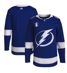 Men Tampa Bay Lightning Blank 2022 Blue Stanley Cup Final Patch Stitched Jersey
