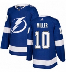 Mens Adidas Tampa Bay Lightning 10 JT Miller Authentic Royal Blue Home NHL Jersey 