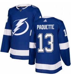 Mens Adidas Tampa Bay Lightning 13 Cedric Paquette Premier Royal Blue Home NHL Jersey 