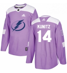 Mens Adidas Tampa Bay Lightning 14 Chris Kunitz Authentic Purple Fights Cancer Practice NHL Jersey 