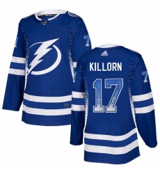 Mens Adidas Tampa Bay Lightning 17 Alex Killorn Authentic Blue Drift Fashion NHL Jersey 