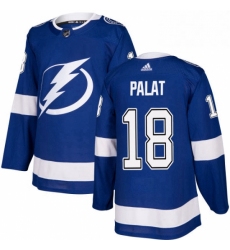 Mens Adidas Tampa Bay Lightning 18 Ondrej Palat Authentic Royal Blue Home NHL Jersey 