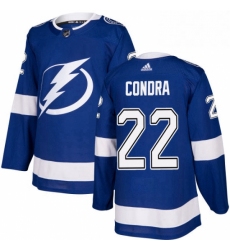 Mens Adidas Tampa Bay Lightning 22 Erik Condra Premier Royal Blue Home NHL Jersey 