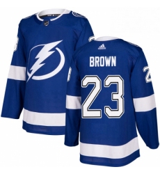 Mens Adidas Tampa Bay Lightning 23 JT Brown Authentic Royal Blue Home NHL Jersey 
