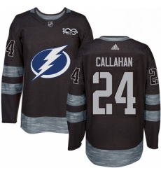 Mens Adidas Tampa Bay Lightning 24 Ryan Callahan Authentic Black 1917 2017 100th Anniversary NHL Jersey 