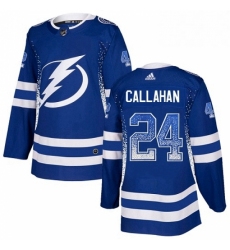 Mens Adidas Tampa Bay Lightning 24 Ryan Callahan Authentic Blue Drift Fashion NHL Jersey 