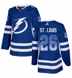 Mens Adidas Tampa Bay Lightning 26 Martin St Louis Authentic Blue Drift Fashion NHL Jersey 