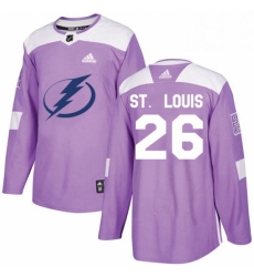 Mens Adidas Tampa Bay Lightning 26 Martin St Louis Authentic Purple Fights Cancer Practice NHL Jersey 