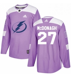 Mens Adidas Tampa Bay Lightning 27 Ryan McDonagh Authentic Purple Fights Cancer Practice NHL Jersey 