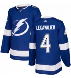 Mens Adidas Tampa Bay Lightning 4 Vincent Lecavalier Authentic Royal Blue Home NHL Jersey 