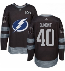 Mens Adidas Tampa Bay Lightning 40 Gabriel Dumont Authentic Black 1917 2017 100th Anniversary NHL Jersey 