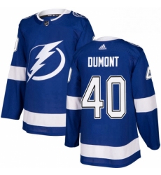 Mens Adidas Tampa Bay Lightning 40 Gabriel Dumont Authentic Royal Blue Home NHL Jersey 