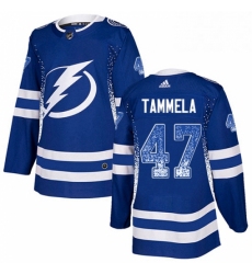 Mens Adidas Tampa Bay Lightning 47 Jonne Tammela Authentic Blue Drift Fashion NHL Jersey 