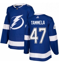 Mens Adidas Tampa Bay Lightning 47 Jonne Tammela Premier Royal Blue Home NHL Jersey 