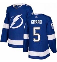 Mens Adidas Tampa Bay Lightning 5 Dan Girardi Authentic Royal Blue Home NHL Jersey 