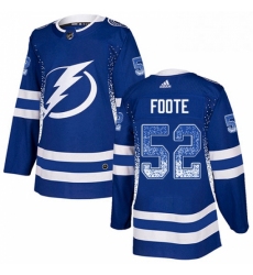 Mens Adidas Tampa Bay Lightning 52 Callan Foote Authentic Blue Drift Fashion NHL Jersey 