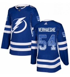 Mens Adidas Tampa Bay Lightning 54 Carter Verhaeghe Authentic Blue Drift Fashion NHL Jersey 