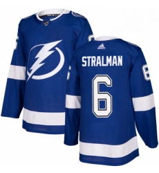 Mens Adidas Tampa Bay Lightning 6 Anton Stralman Premier Royal Blue Home NHL Jersey 
