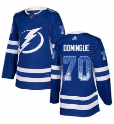 Mens Adidas Tampa Bay Lightning 70 Louis Domingue Authentic Blue Drift Fashion NHL Jersey 
