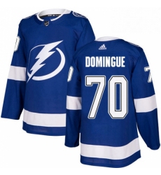 Mens Adidas Tampa Bay Lightning 70 Louis Domingue Authentic Royal Blue Home NHL Jerse