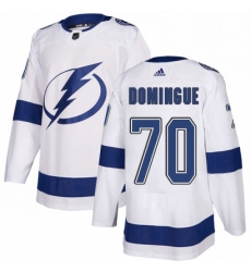 Mens Adidas Tampa Bay Lightning 70 Louis Domingue Authentic White Away NHL Jersey 