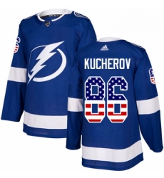 Mens Adidas Tampa Bay Lightning 86 Nikita Kucherov Authentic Blue USA Flag Fashion NHL Jersey 