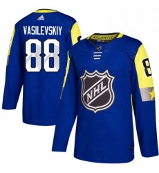 Mens Adidas Tampa Bay Lightning 88 Andrei Vasilevskiy Authentic Royal Blue 2018 All Star Atlantic Division NHL Jersey 