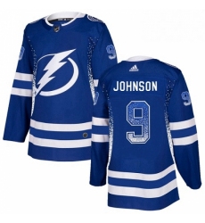 Mens Adidas Tampa Bay Lightning 9 Tyler Johnson Authentic Blue Drift Fashion NHL Jersey 