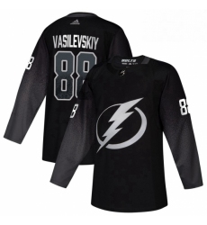 Mens Tampa Bay Lightning 88 Andrei Vasilevskiy adidas Alternate Authentic Player Jersey Black 