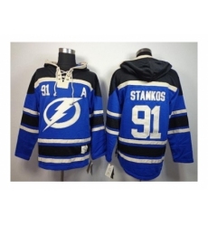 NHL Jerseys Tampa Bay Lightning #91 Stamkos blue-black[pullover hooded sweatshirt][patch A]