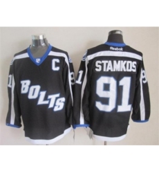 NHL Tampa Bay Lightning #91 Steven Stamkos black jerseys