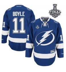 Tampa Bay Lightning #11 Brian Boyle Blue 2015 Stanley Cup Stitched NHL Jersey