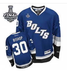 Tampa Bay Lightning #30 Ben Bishop Blue 2015 Stanley Cup Stitched NHL Jersey