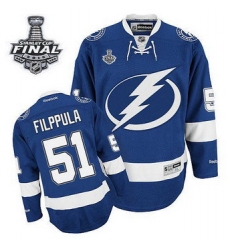Tampa Bay Lightning #51 Valtteri Filppula Blue 2015 Stanley Cup Stitched NHL Jersey
