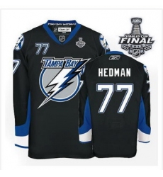 Tampa Bay Lightning #77 Victor Hedman Black 2015 Stanley Cup Stitched NHL Jersey