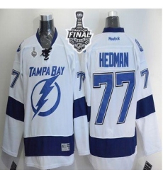 Tampa Bay Lightning #77 Victor Hedman White 2015 Stanley Cup Stitched NHL Jersey