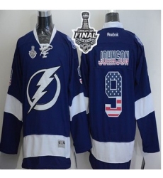 Tampa Bay Lightning #9 Tyler Johnson Blue USA Flag Fashion 2015 Stanley Cup Stitched NHL Jersey