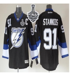 Tampa Bay Lightning #91 Steven Stamkos Black 2015 Stanley Cup Stitched NHL Jersey