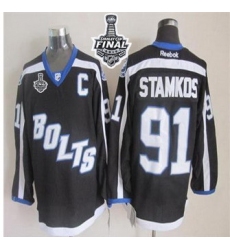 Tampa Bay Lightning #91 Steven Stamkos Black Third 2015 Stanley Cup Stitched NHL jersey