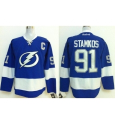 Tampa Bay Lightning 91 Steven Stamkos Blue NHL Hockey Jersey