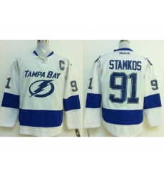 Tampa Bay Lightning 91 Steven Stamkos White NHL Hockey Jersey