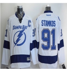Tampa Bay Lightning #91 Steven Stamkos White New Road Stitched NHL Jersey