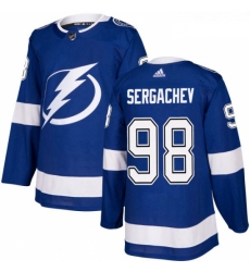 Youth Adidas Tampa Bay Lightning 98 Mikhail Sergachev Authentic Royal Blue Home NHL Jersey 