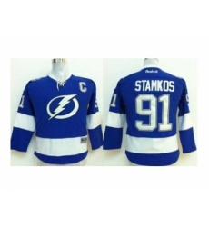 Youth NHL Jerseys Tampa Bay Lightning #91 Stamkos blue[2014 new stadium][patch C]