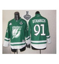 youth nhl jerseys tampa bay lightning #91 stamkos green[2015 stanley cup][patch C]